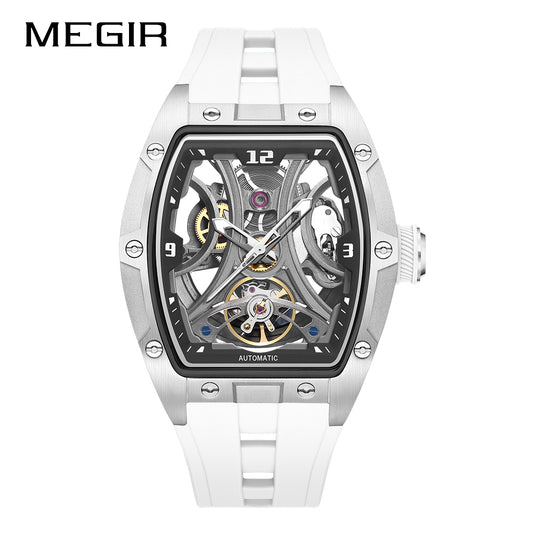 MEGIR Skeleton Dial Men Watches Luxury Automatic Mechanical Sport Watch Stainless Steel Case Man Wristwatch Clock Reloj Hombre 2245