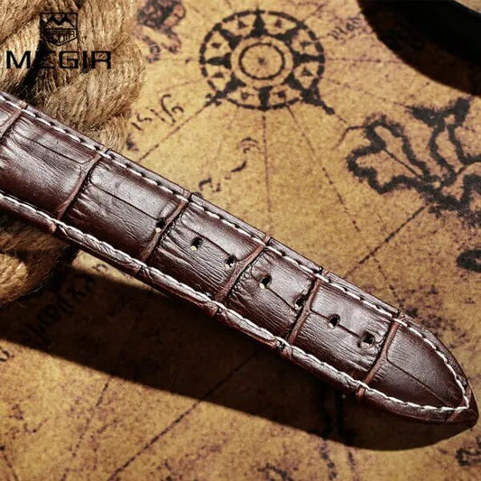 MEGIR Original Watch Strap Accessories Leather Silicone Stainless Steel Canvas