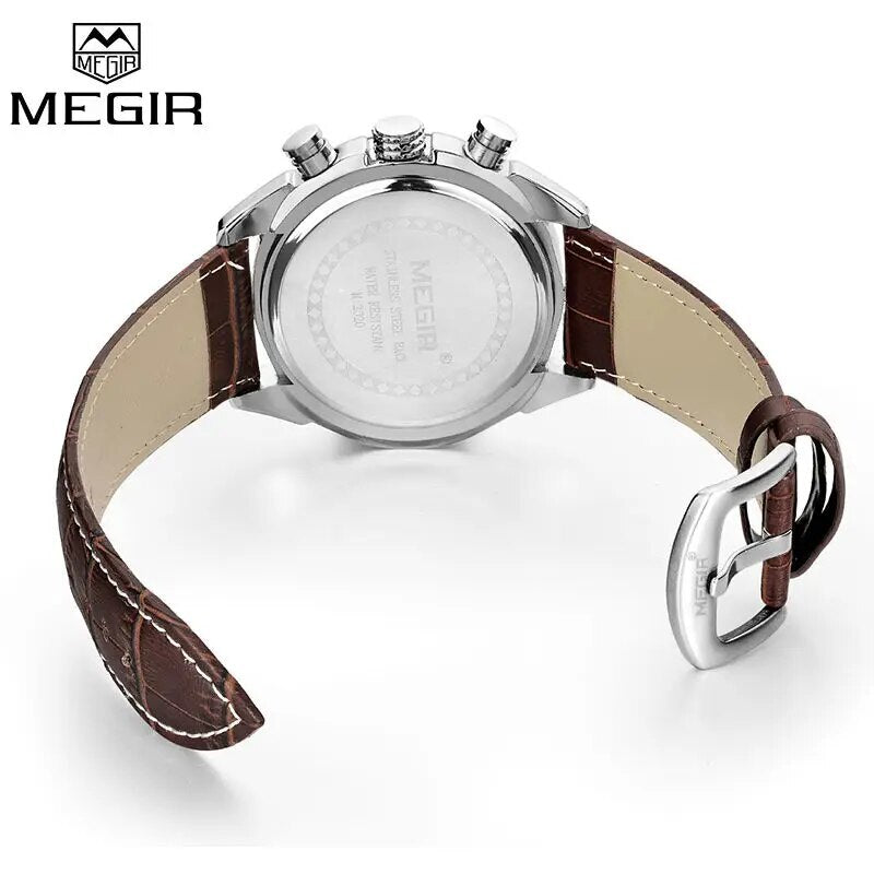 MEGIR Original Watch Strap Accessories Leather Silicone Stainless Steel Canvas