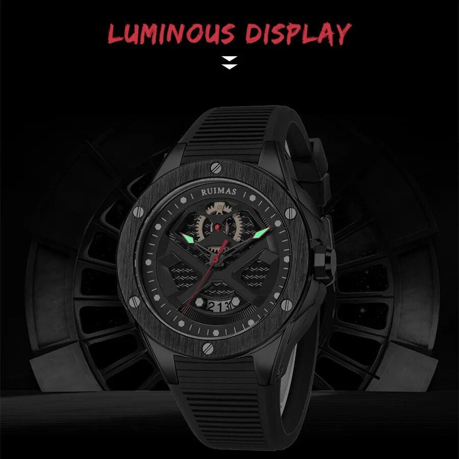 RUIMAS Brand Fashion Sport Watches for Men Quartz Silicone Band Wrist Watch Date Waterproof Wristwatches Clock Relogio Masculino