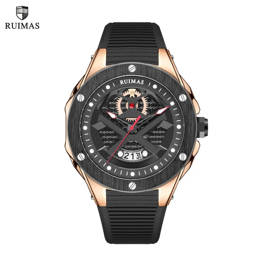 RUIMAS Brand Fashion Sport Watches for Men Quartz Silicone Band Wrist Watch Date Waterproof Wristwatches Clock Relogio Masculino