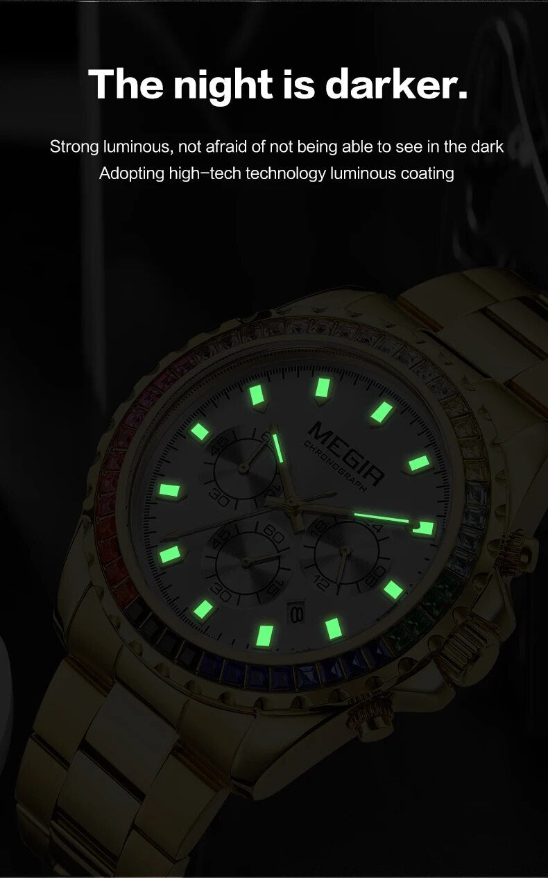 MEGIR Men Watches Brand Luxury Military Wristwatch Waterproof Steel Strap Quartz Chronograph Date Clock Male Relogio Masculino