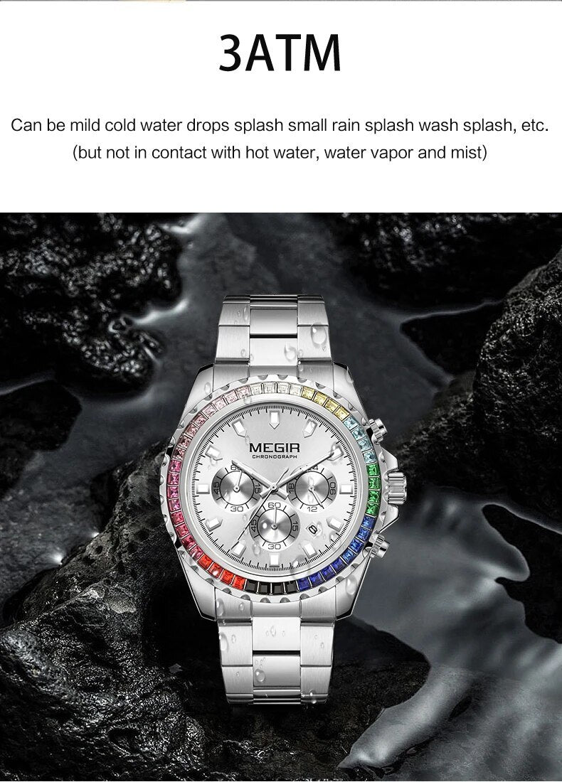 MEGIR Men Watches Brand Luxury Military Wristwatch Waterproof Steel Strap Quartz Chronograph Date Clock Male Relogio Masculino