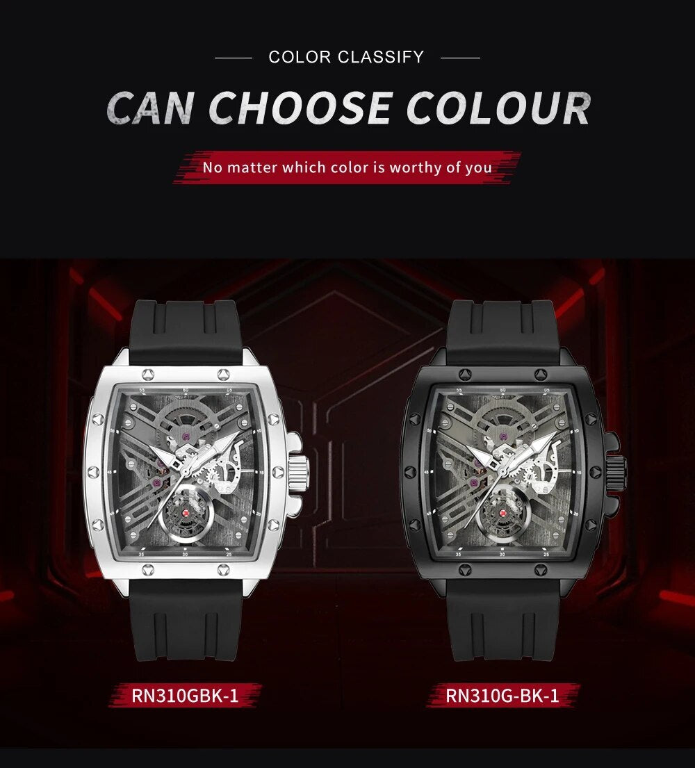 RUIMAS Luxury Fashion Men Sports Quartz Wrist Watches Waterproof Luminous Large Dial Casual Wristwatch Silicone Montre Homme