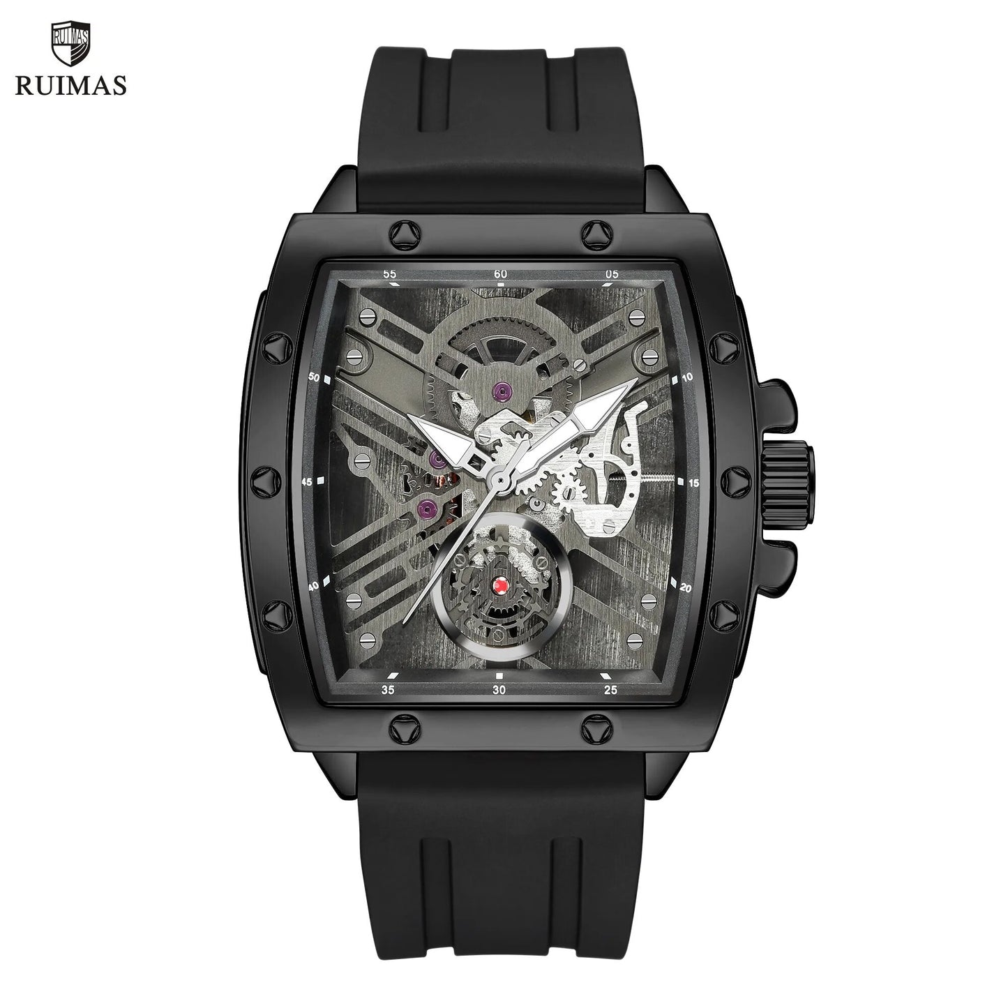 RUIMAS Luxury Fashion Men Sports Quartz Wrist Watches Waterproof Luminous Large Dial Casual Wristwatch Silicone Montre Homme