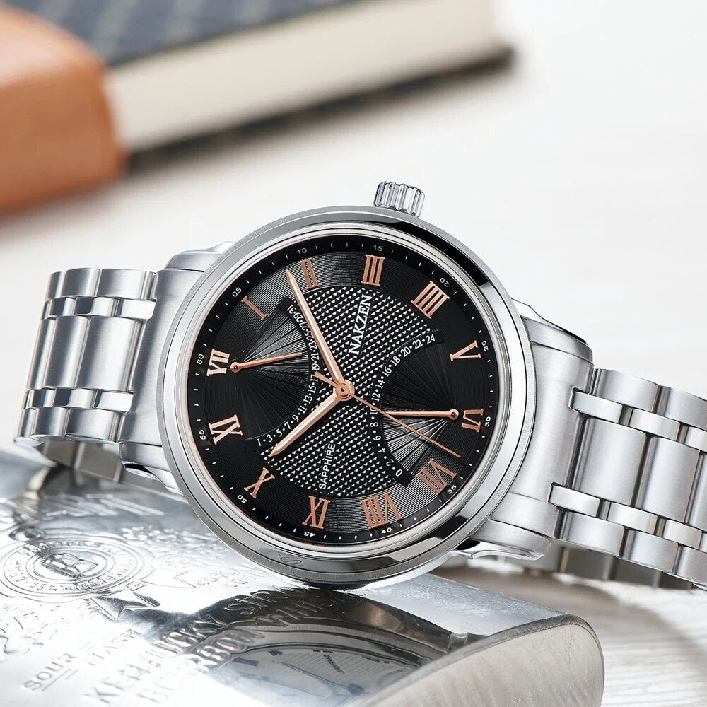 NAKZEN Brand Luxury Chronograph Mens Watch Casual Fashion Men Quartz Watches Male Business Simple Wristwatch Relogio Masculino