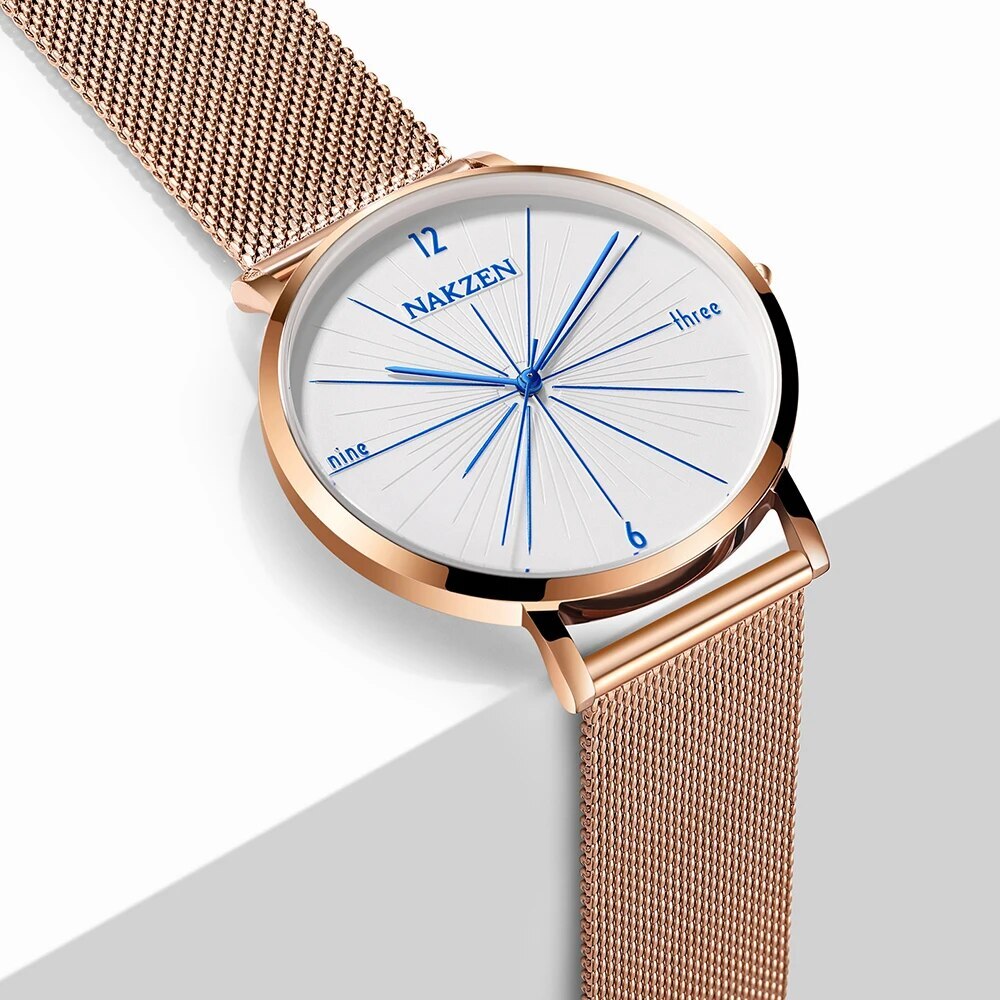 relogio masculino NAKZEN Brand Luxury Watches Men Fashion Creative Casual Analog Retro Stainless Steel Strap Quartz Watch