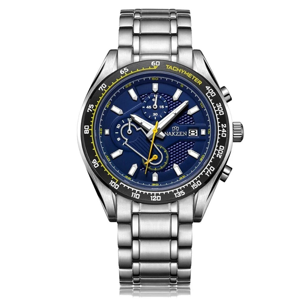 NAKZEN Man Sports Multifunction Luminous Diving Watch Men Quartz Watches Waterproof Composite Dial WristWatch Relogio Masculino