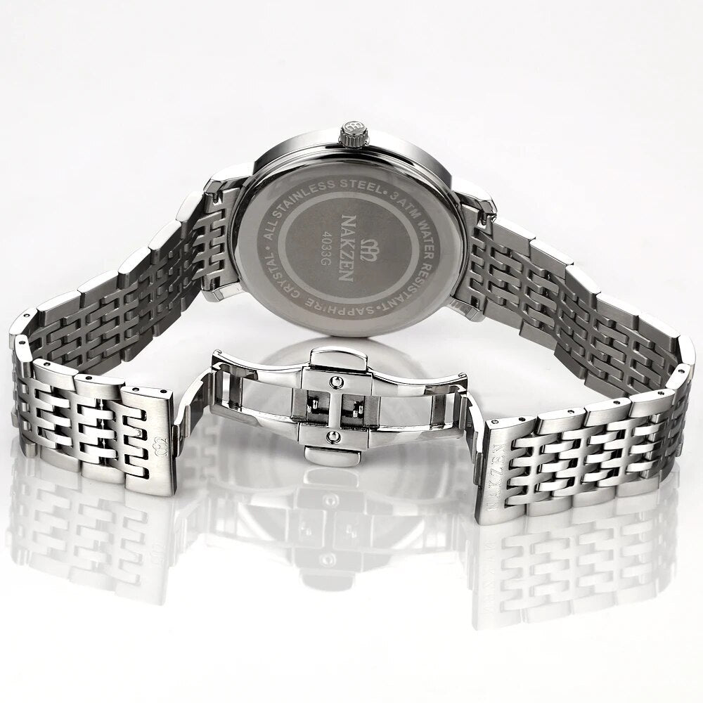 NAKZEN Luxury Brand Men's Quartz Watches Man Waterproof Sapphire Watches Male Business Classic Watch Clock relogio masculino