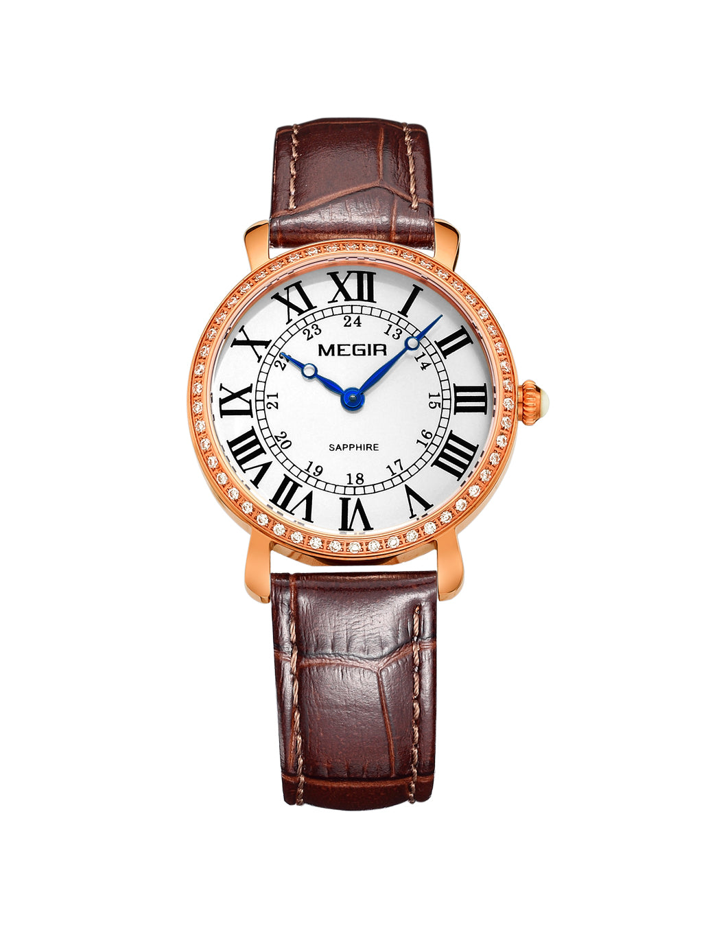 MEGIR Luxury Women Watch Business Ladies Fashion Quartz Bracelet Wrist Watches Casual Leather Band Dress Clock Montre Homme 4105