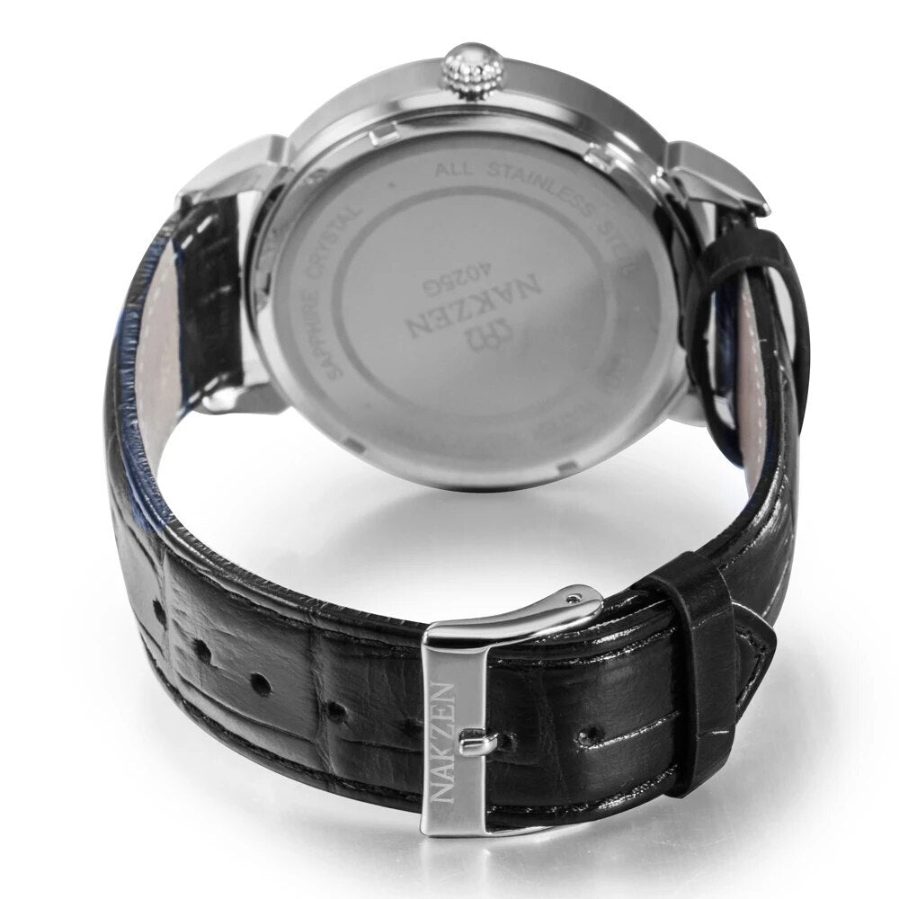 NAKZEN Classic Men Watch Top Brand Luxury Function Date Leather Sport Watches Male Business Quartz WristWatch Relogio Masculino