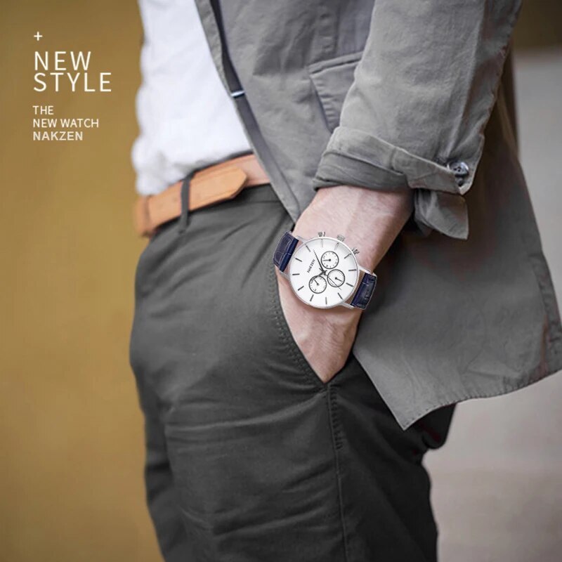 NAKZEN Men Fashion Sport Quartz Simple Clock Business Mens Watches Top Brand Luxury Waterproof Wrist Watch Relogio Masculino