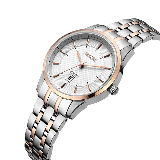 NAKZEN Top Luxury Brand Men's Watches Waterproof Quartz Stainless Steel Watch Rose Gold Watches Male Clock Relogio Masculino