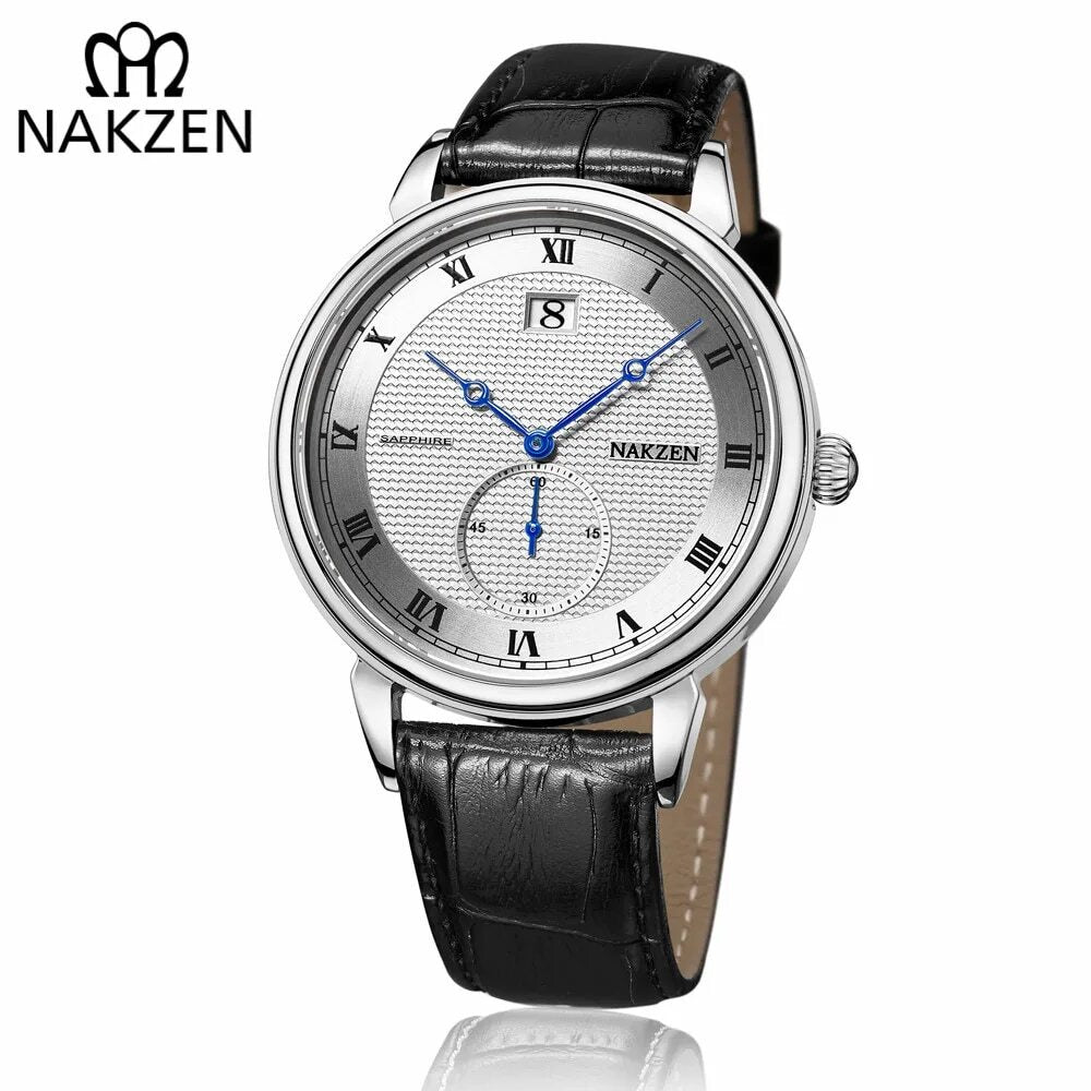 NAKZEN Classic Men Watch Top Brand Luxury Function Date Leather Sport Watches Male Business Quartz WristWatch Relogio Masculino