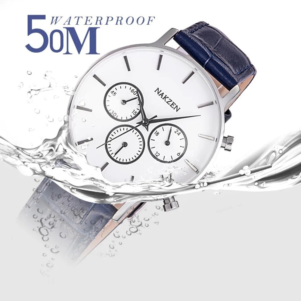 NAKZEN Men Fashion Sport Quartz Simple Clock Business Mens Watches Top Brand Luxury Waterproof Wrist Watch Relogio Masculino