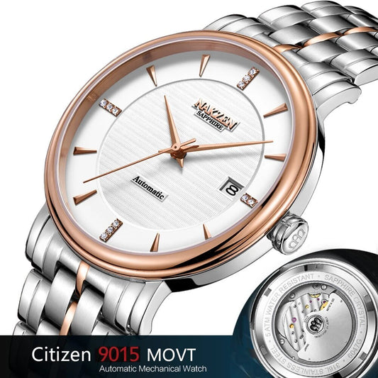 NAKZEN Miyota 9015 Automatic Mechanical Men Watch 2019 Hot Wrist Brand Luxury Sapphire glass Wristwatch Clock Relogio Masculino