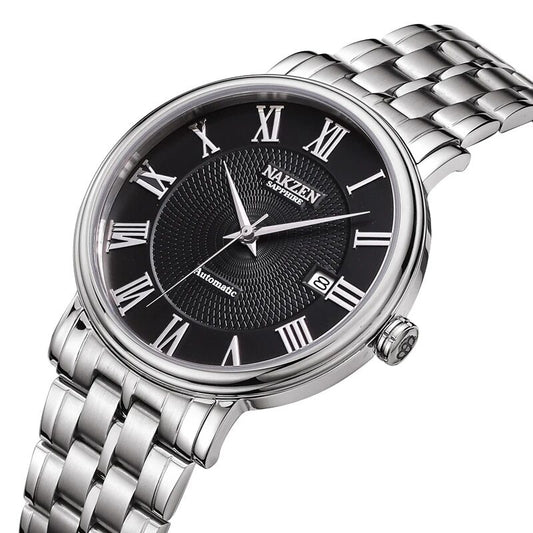 NAKZEN Men Classic Automatic Mechanical Watches Brand Luxury Man Stainless Steel Wristwatch Clock Relogio Masculino Miyota 9015