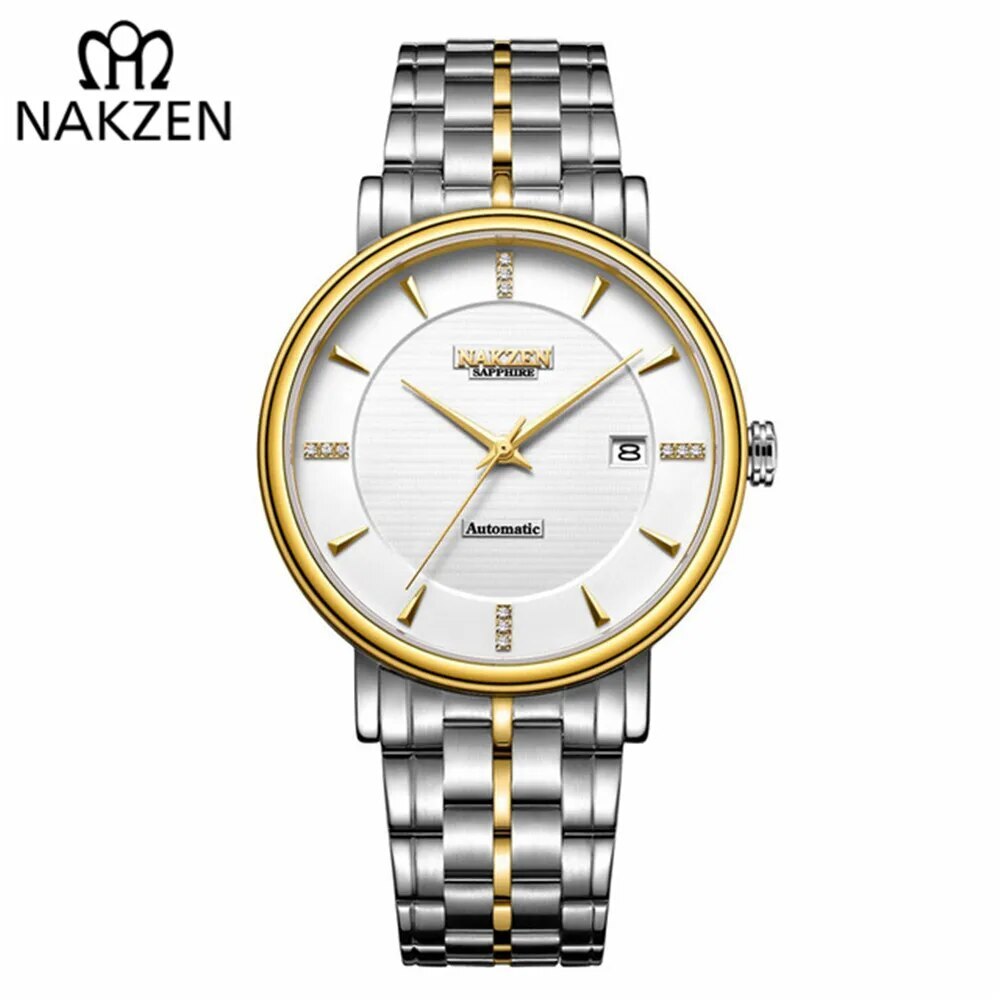 NAKZEN Men Business Wristwatch Brand Luxury Diamond Automatic Mechanical Watches Relogio Masculino Japanese movement Miyota 9015