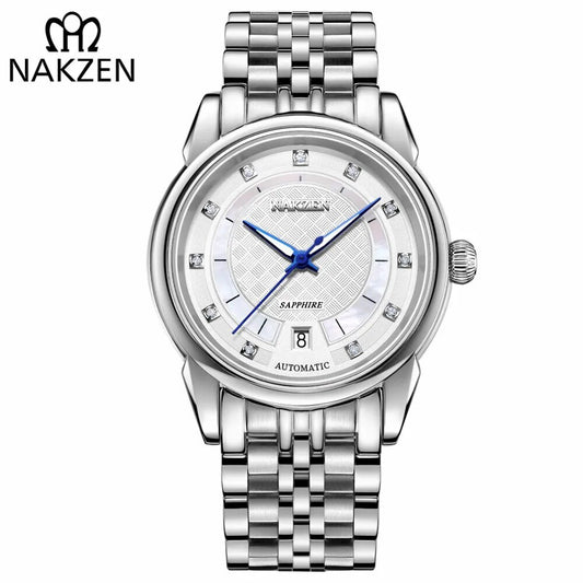 NAKZEN Men Japan Automatic NH35 Movement Mechanical Watch Mens Luminous Waterproof Diamond Classic Wrist Watches Reloj Hombre