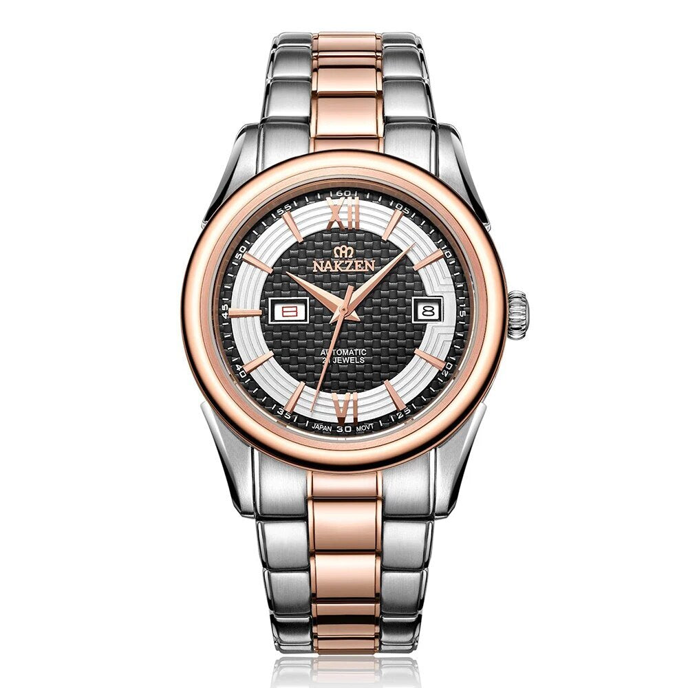 NAKZEN Men Automatic Mechanical Miyota 8205 Movement Watch Sapphire Calendar Wristwatch Man 10Bar waterproof Relogios masculinos