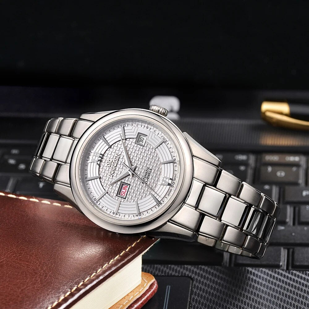 NAKZEN Men Automatic Mechanical Miyota 8205 Movement Watch Sapphire Calendar Wristwatch Man 10Bar waterproof Relogios masculinos