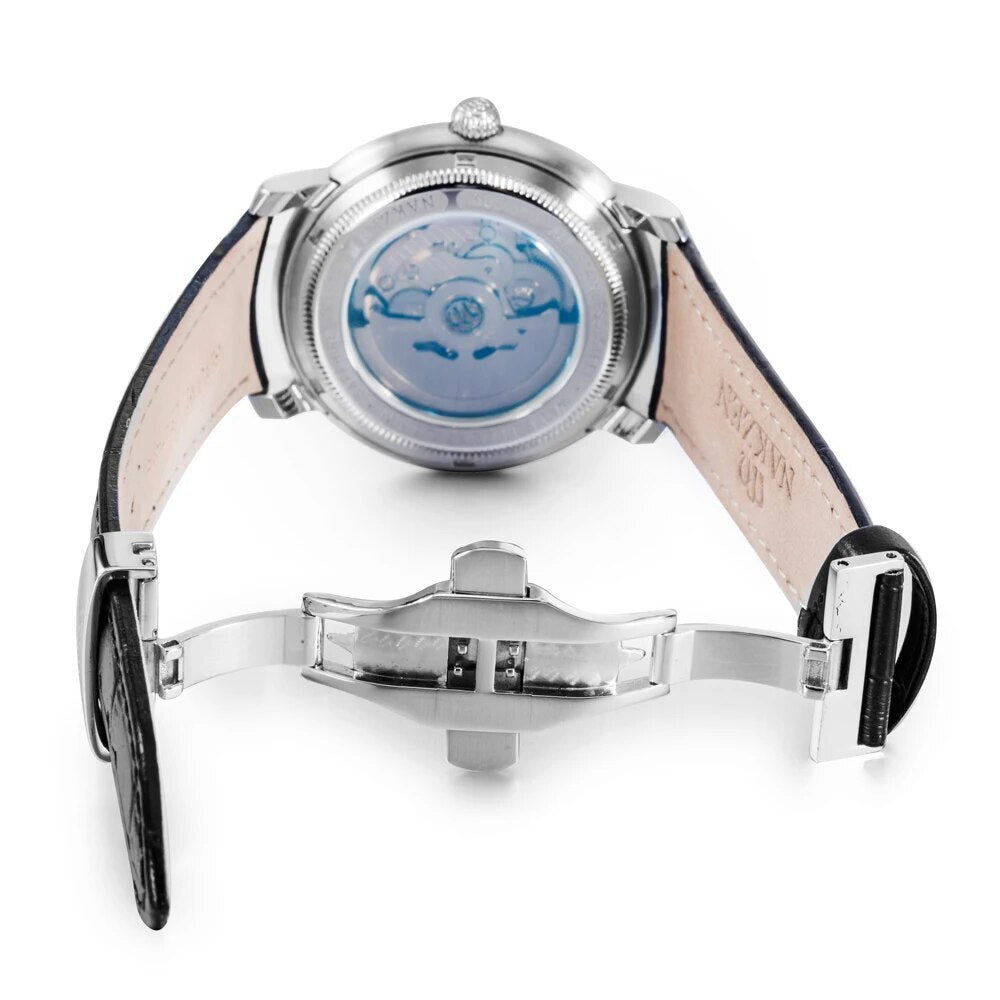 NAKZEN Men Automatic Japan NH37 Movement Mechanical Watch Men Sapphire Military Leather Sports Watches Male Clock Reloj Hombre