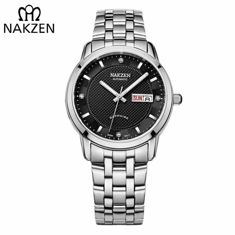 NAKZEN Men Watch MIYOTA 8205 Automatic Mechanical Watches Role Date Sapphire Glass 50M Waterproof Clock Male Relogio Masculino