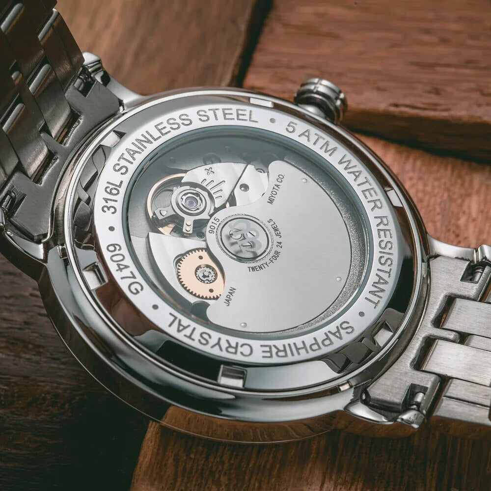 NAKZEN Men Business Wristwatch Brand Luxury Diamond Automatic Mechanical Watches Relogio Masculino Japanese movement Miyota 9015