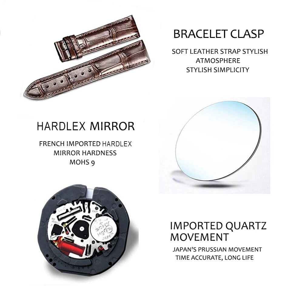 Men Watches Ontwerp Luxe Mannen Quartz Horloge Rvs Gmt Horloge Top Merk Echt leer Waterproof Dress Watch Horloges Reloj Homber