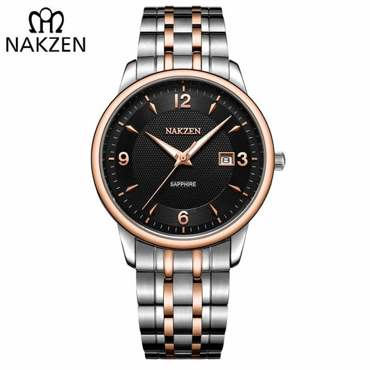 NAKZEN Men Watches Top Brand Luxury Clock Male Stainless Steel Casual Quartz Watch Mens Sports Wristwatch relogio masculino