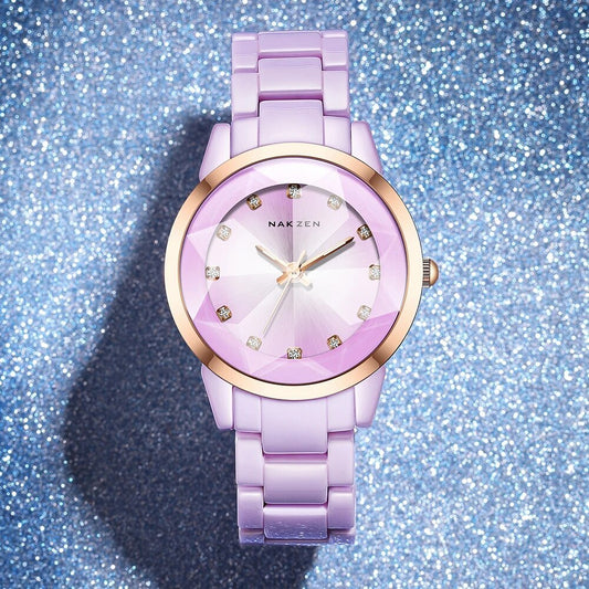 NAKZEN Women Quartz Watches Fashion Ladies Bracelet Colorful Ceramic Watch Diamond luminous Dress Female Clock Reloj Mujer