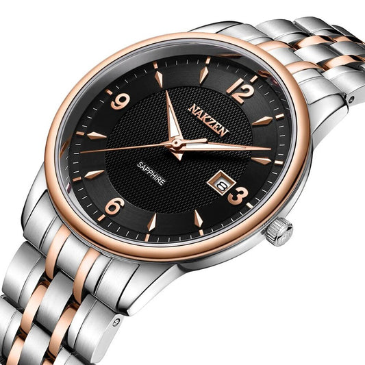 NAKZEN Men Watches Top Brand Luxury Clock Male Stainless Steel Casual Quartz Watch Mens Sports Wristwatch relogio masculino