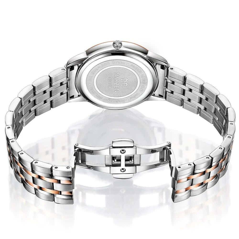 NAKZEN Men Watches Top Brand Luxury Clock Male Stainless Steel Casual Quartz Watch Mens Sports Wristwatch relogio masculino