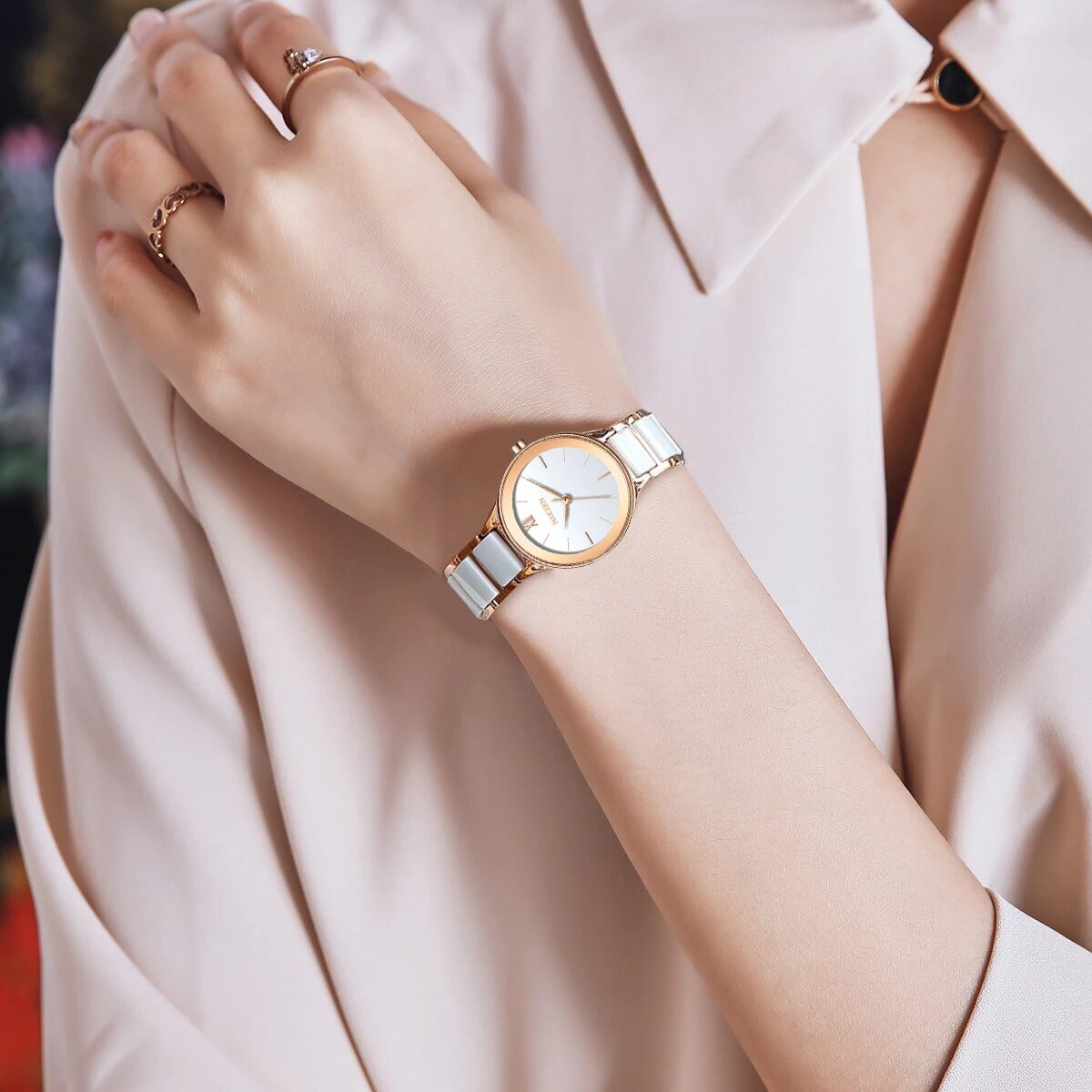 Ladies Quartz Watch Luxury Diamond Wristwatch Life Waterproof  Stainless Steel  Clock Gifts for Women White Watches Casual Relo