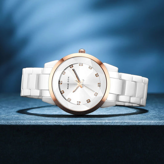 NAKZEN Women Quartz Watches Fashion Ladies Bracelet Colorful Ceramic Watch Diamond luminous Dress Female Clock Reloj Mujer