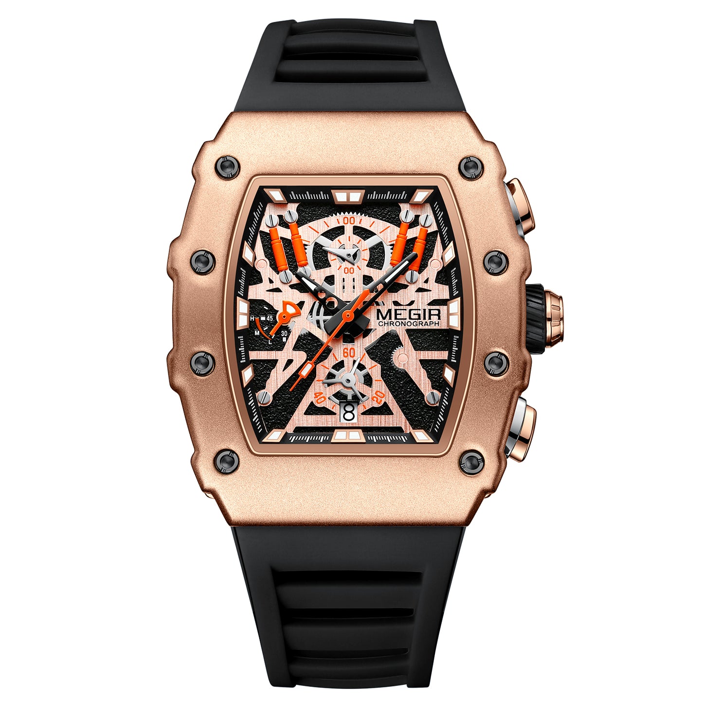 MEGIR Luxury Outdoor Sport Wristwatch for Mens Silicone Waterproof Watches Quartz Wrist Watch Male Clock Military Watch 2218