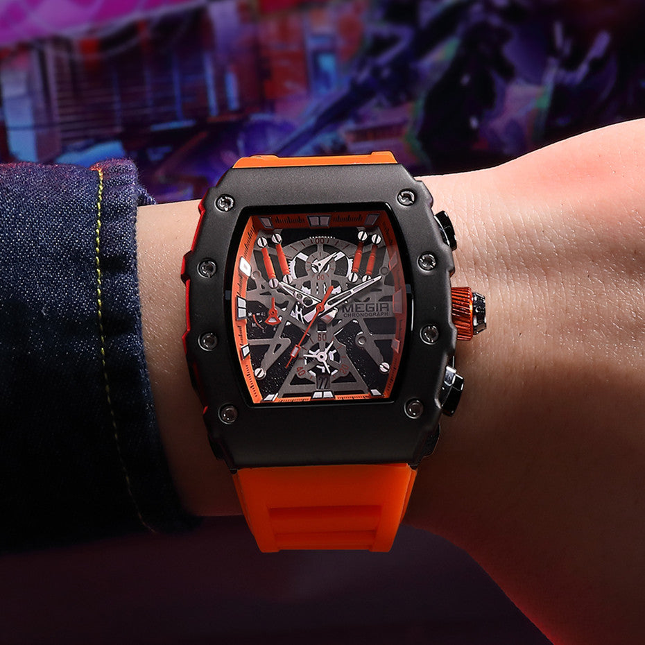 MEGIR Luxury Outdoor Sport Wristwatch for Mens Silicone Waterproof Watches Quartz Wrist Watch Male Clock Military Watch 2218