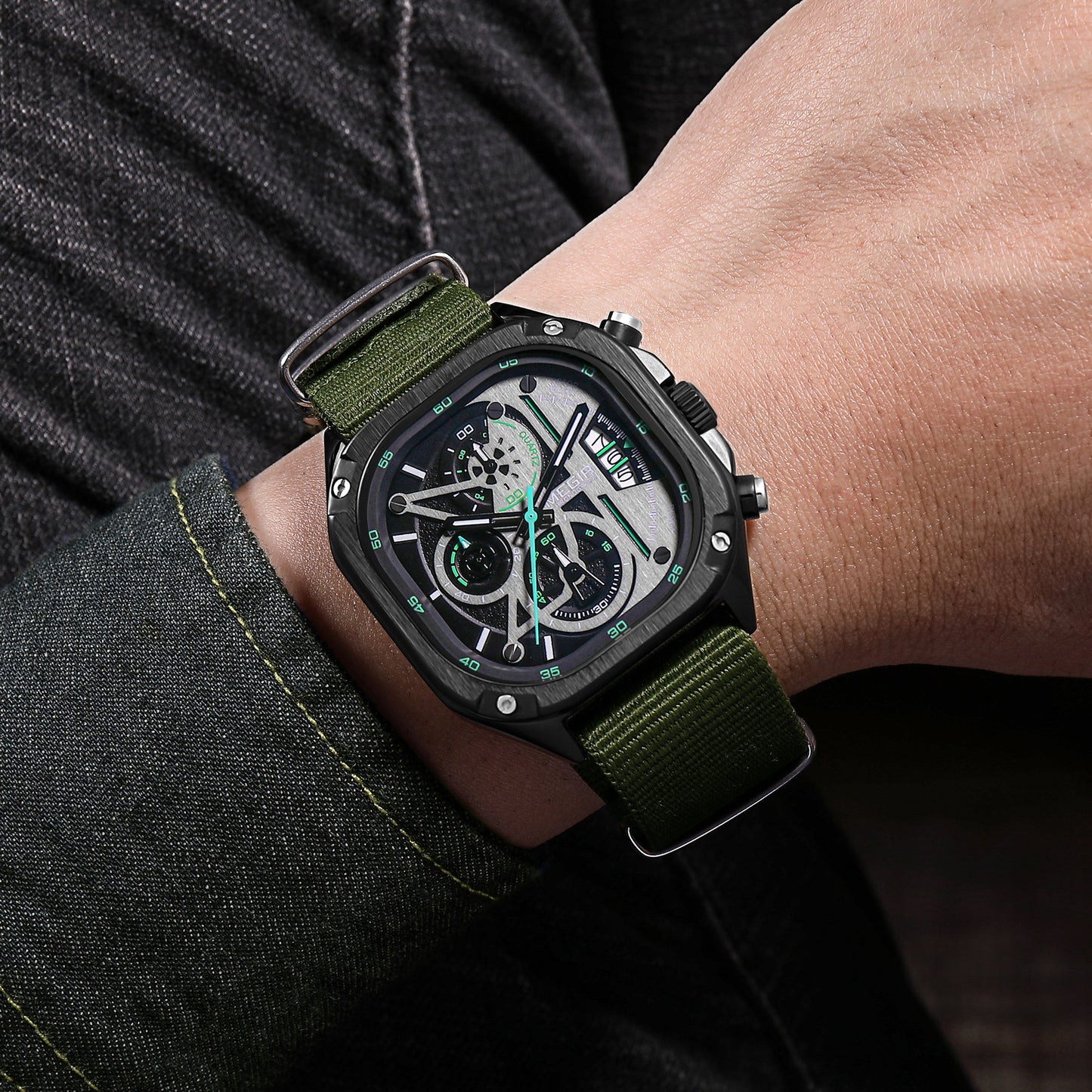 MEGIR Luxury Mens Stainless Steel Watches Fashion Brand Business Quartz Wristwatch Date Luminous Man Chronograph Casual Clock