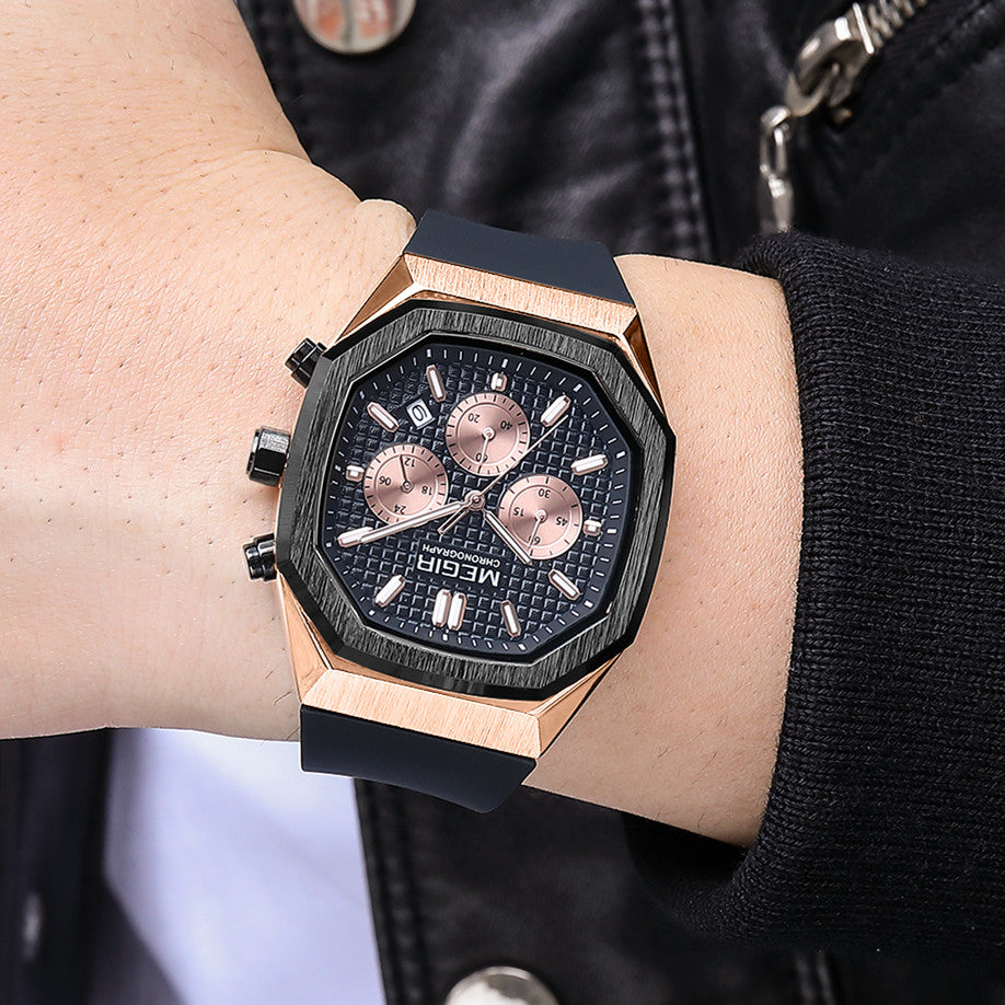 MEGIR Fashion Sport Military Watches for Men Top Luxury Quartz Wristwatch Silicone Strap Waterproof Date Clock Reloj Hombre 2215