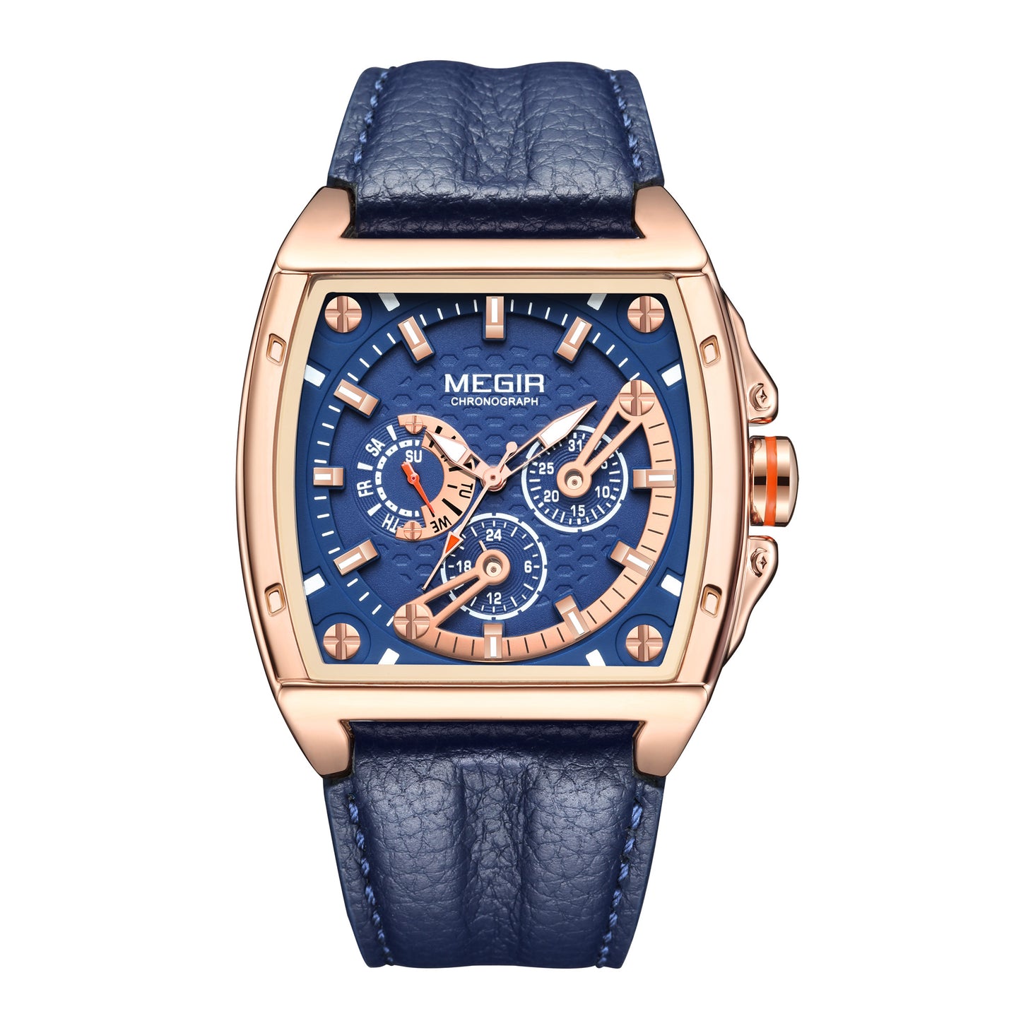 MEGIR Fashion Mens Watches Brand Luxury Waterproof Military WristWatch Leather Sport Quartz Date Weeds Clock Reloj Hombre