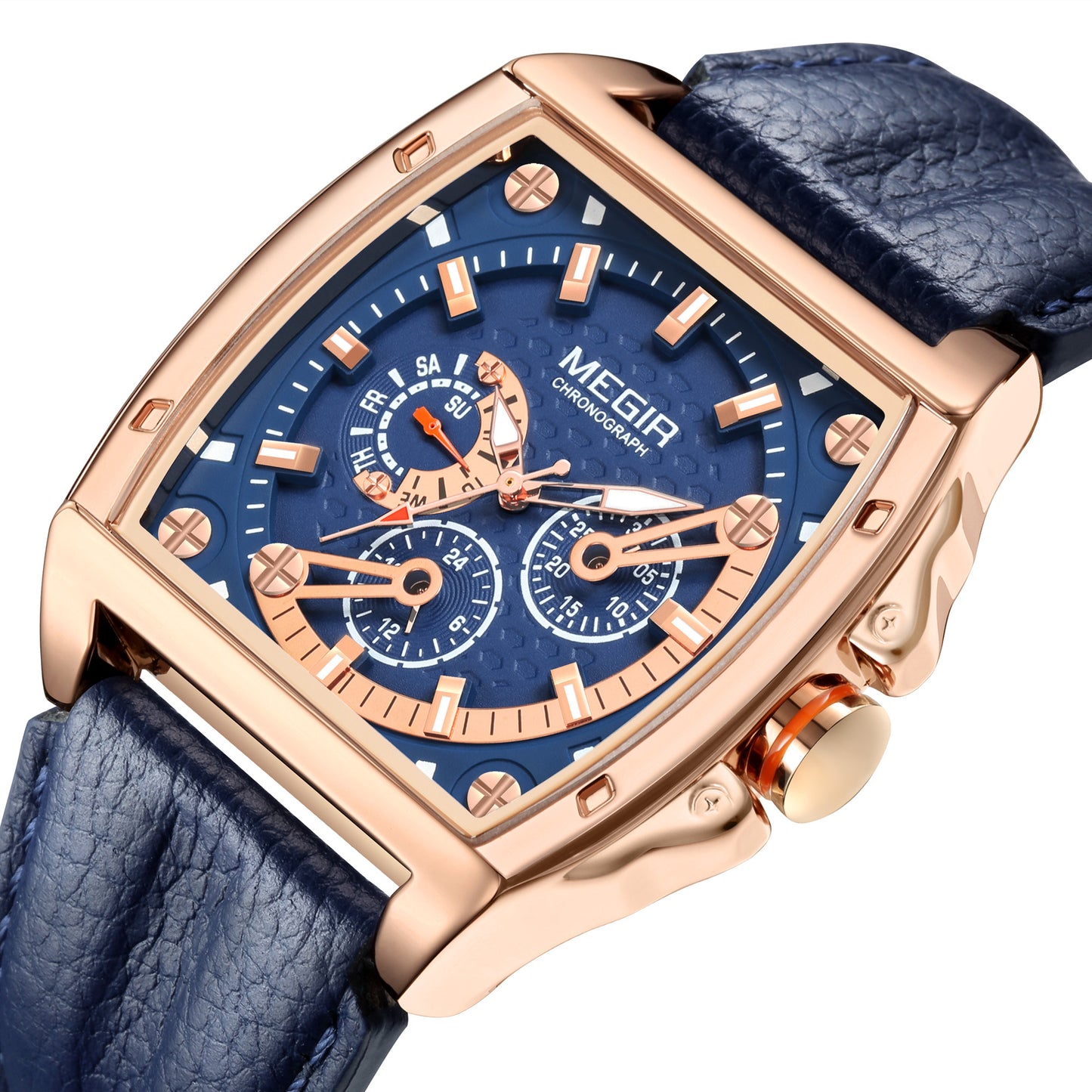 MEGIR Fashion Mens Watches Brand Luxury Waterproof Military WristWatch Leather Sport Quartz Date Weeds Clock Reloj Hombre