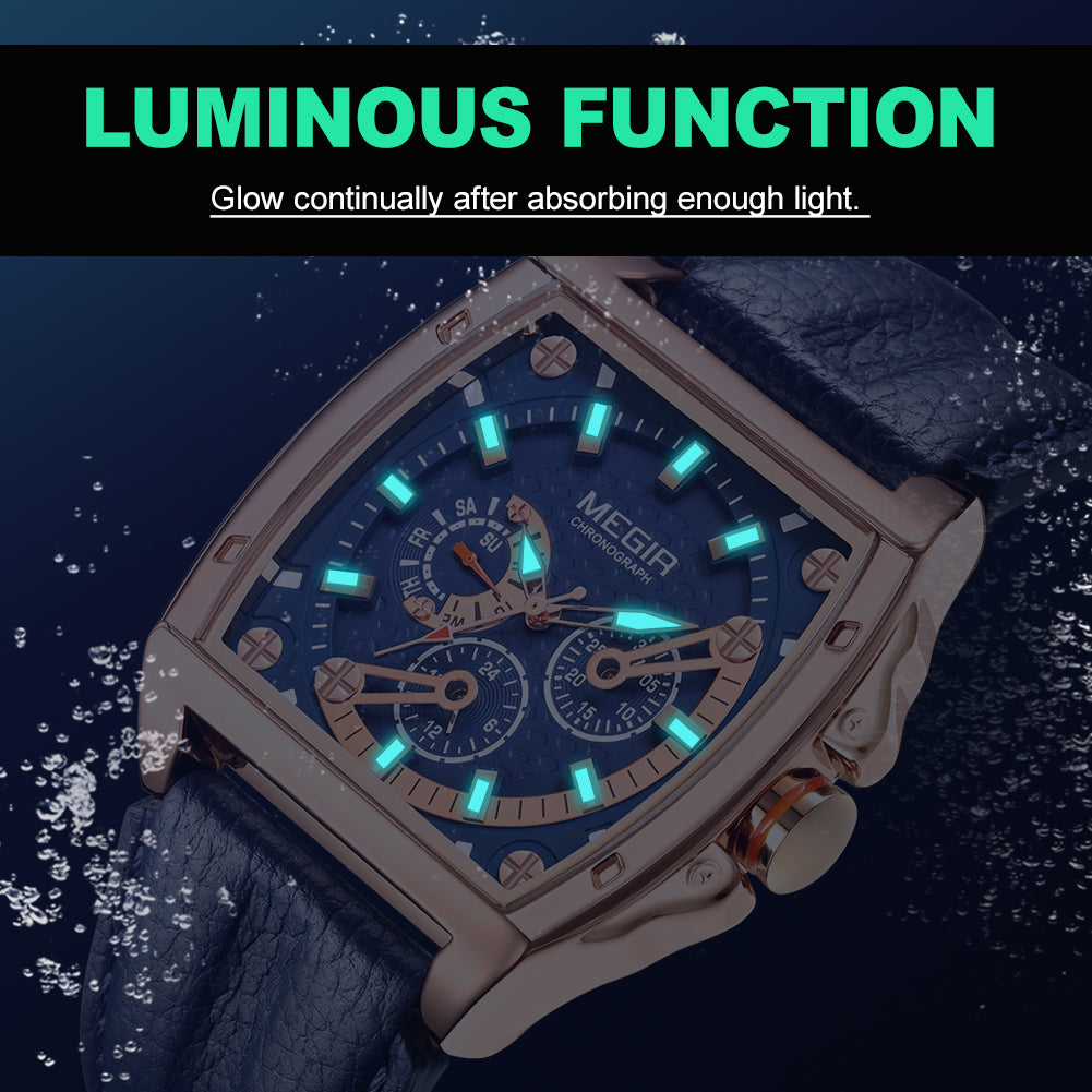 MEGIR Fashion Mens Watches Brand Luxury Waterproof Military WristWatch Leather Sport Quartz Date Weeds Clock Reloj Hombre