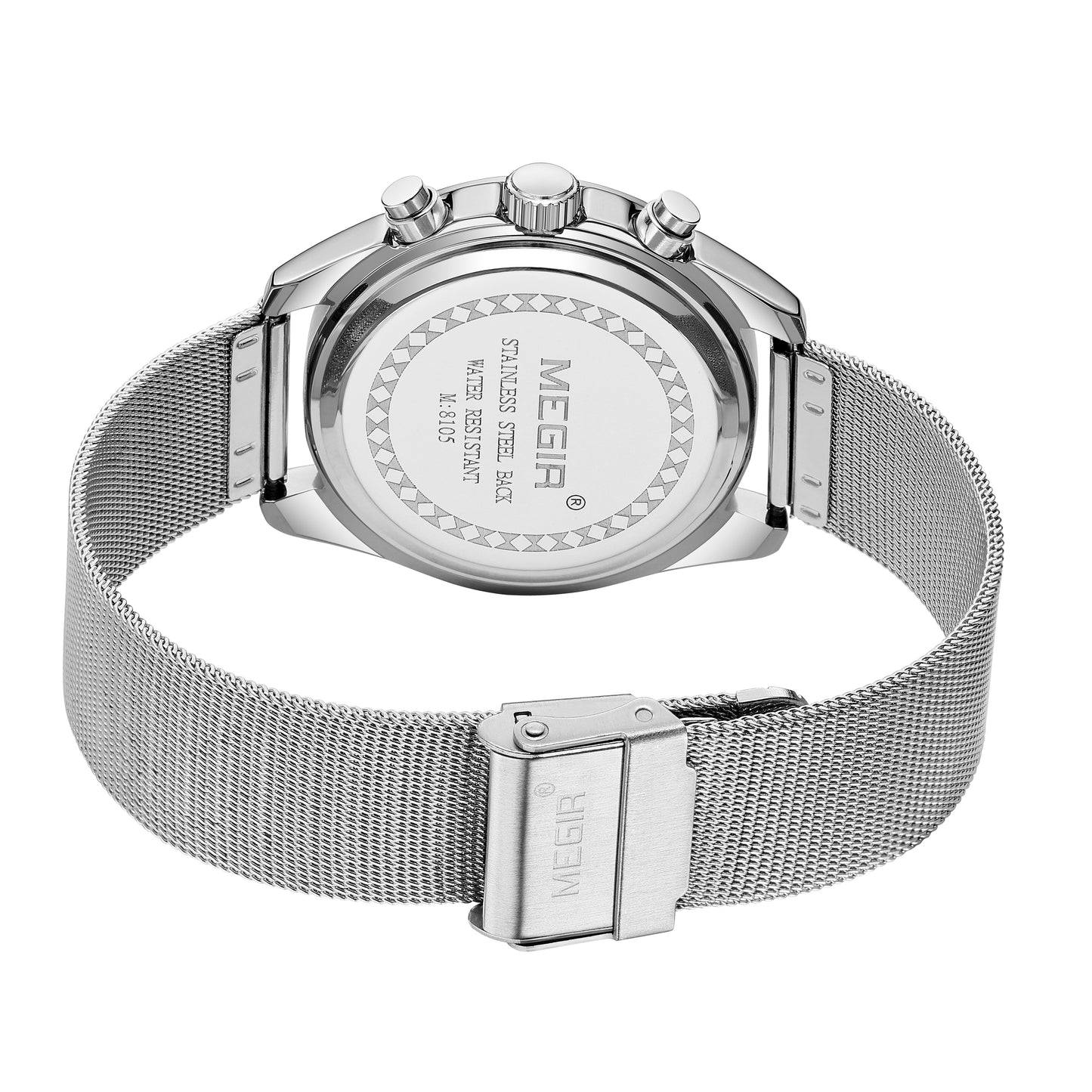 MEGIR Business Men Watch Stainless Steel Mesh Belt Quartz Watches Luxury Fashion Man Wristwatch Calendar Clock Reloj Hombre 8105