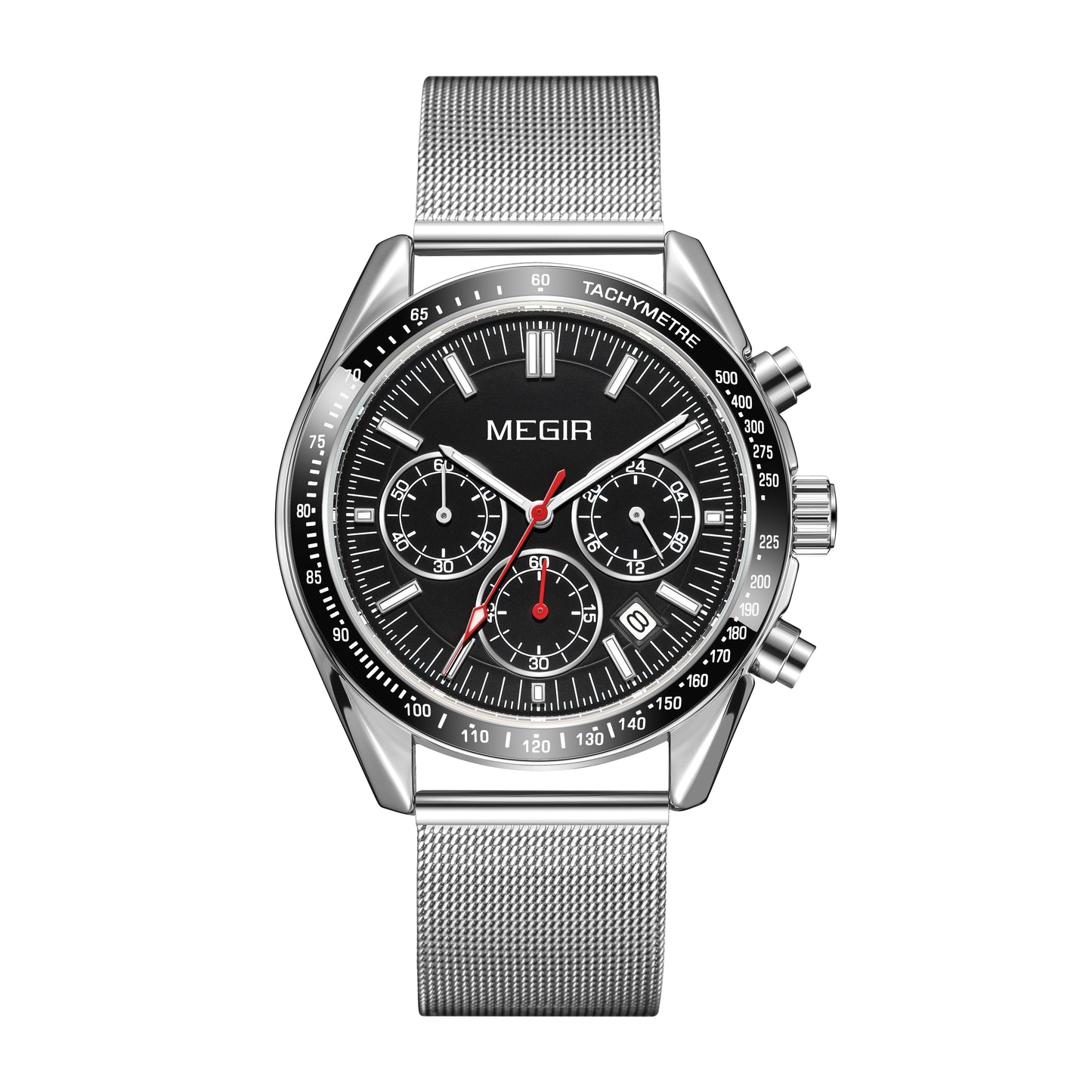 MEGIR Business Men Watch Stainless Steel Mesh Belt Quartz Watches Luxury Fashion Man Wristwatch Calendar Clock Reloj Hombre 8105