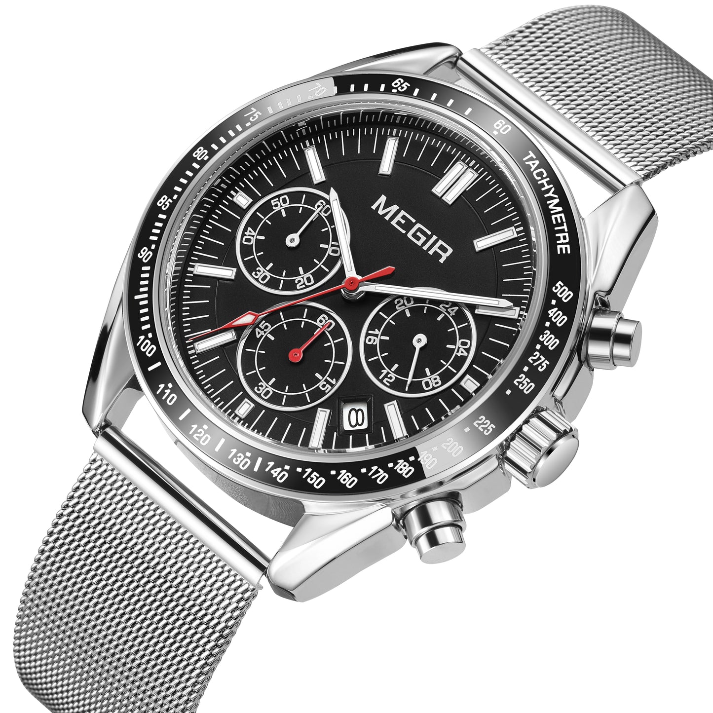 MEGIR Business Men Watch Stainless Steel Mesh Belt Quartz Watches Luxury Fashion Man Wristwatch Calendar Clock Reloj Hombre 8105