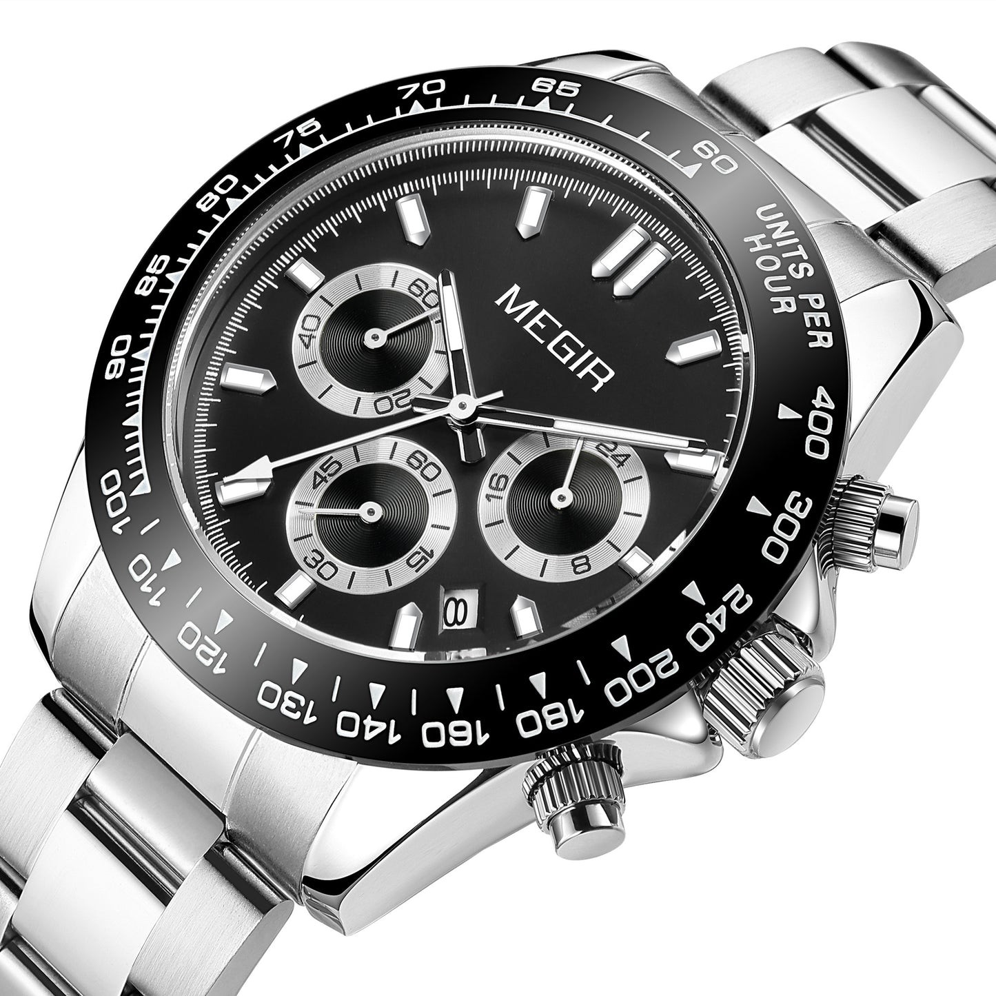 MEGIR Fashion Men Business Watches Stainless Steel Quartz Watch Top Brand Luxury Casual Wristwatch Waterproof Clock Reloj Hombre