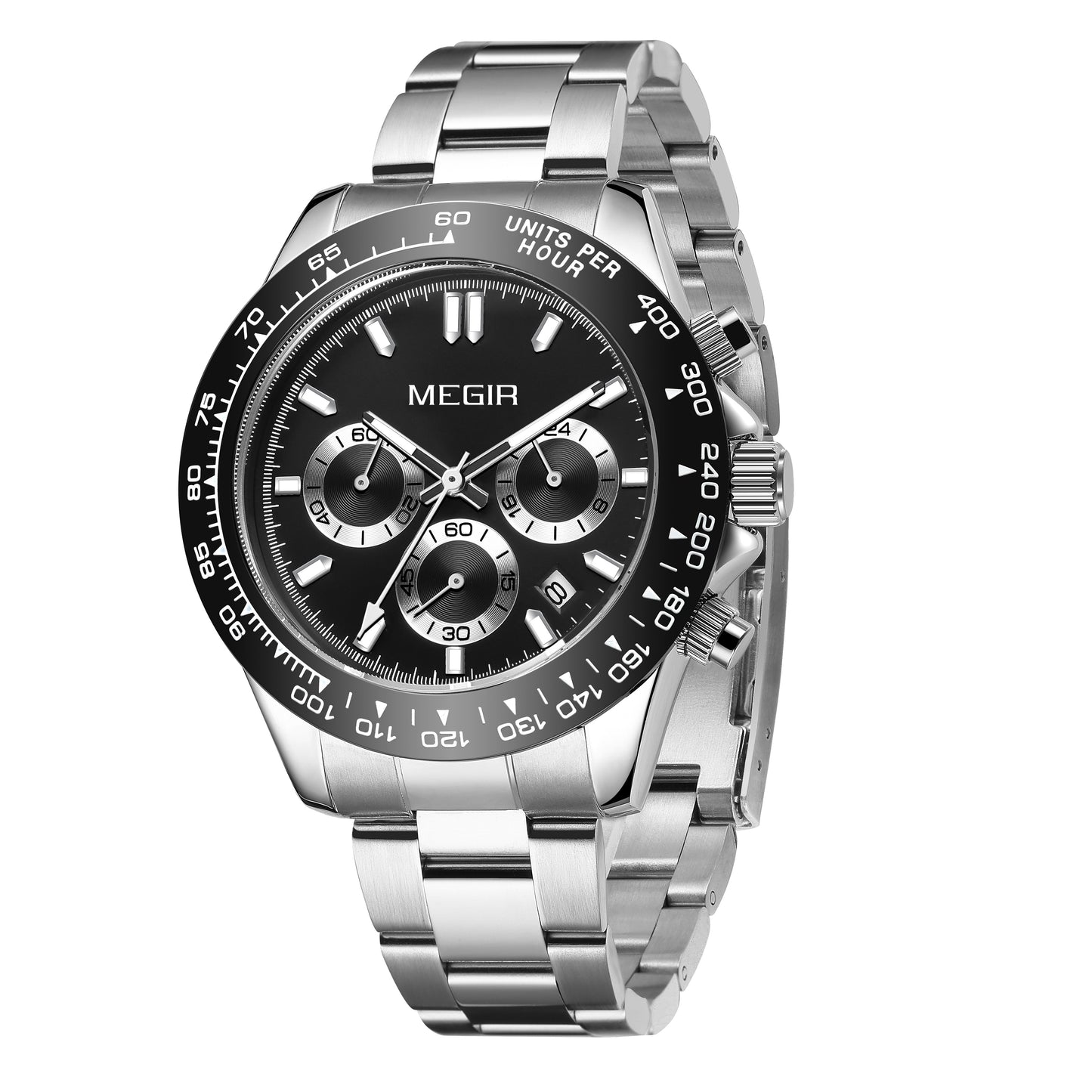MEGIR Fashion Men Business Watches Stainless Steel Quartz Watch Top Brand Luxury Casual Wristwatch Waterproof Clock Reloj Hombre