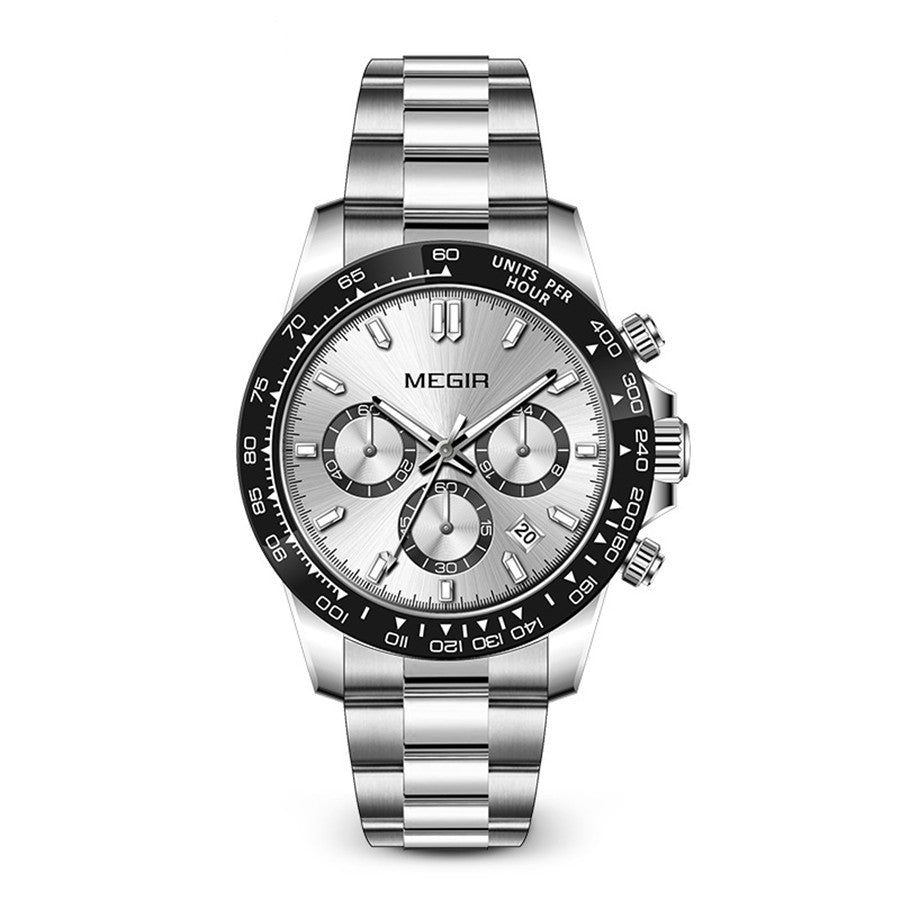 MEGIR Fashion Men Business Watches Stainless Steel Quartz Watch Top Brand Luxury Casual Wristwatch Waterproof Clock Reloj Hombre
