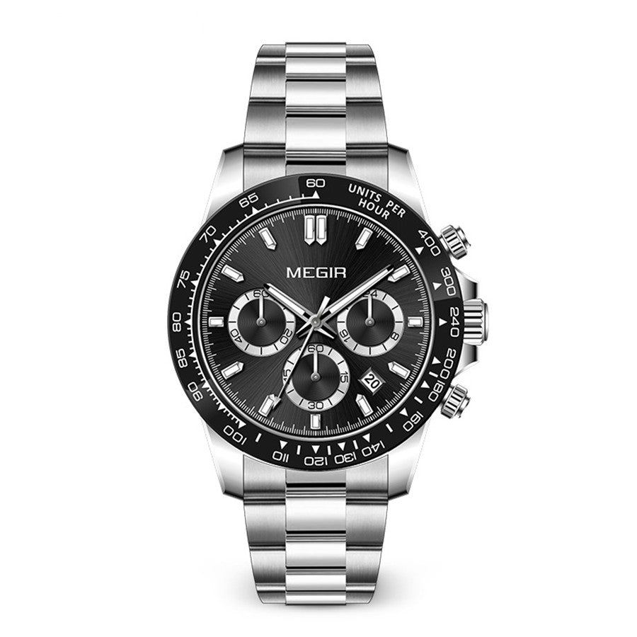 MEGIR Fashion Men Business Watches Stainless Steel Quartz Watch Top Brand Luxury Casual Wristwatch Waterproof Clock Reloj Hombre