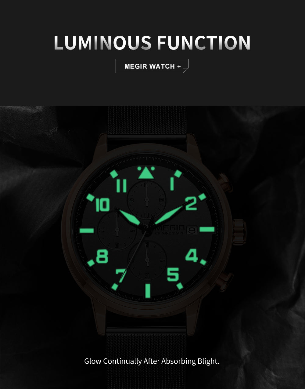 MEGIR Luxury Watches for Mens Casual Business Quartz Wrist Watch Calendar Date Man Clock Chronograph Relogio Masculino 2157